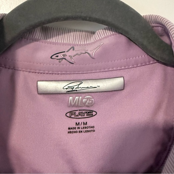 Greg Norman Purple Stripe Golf Polo Size Medium - Picture 3 of 7